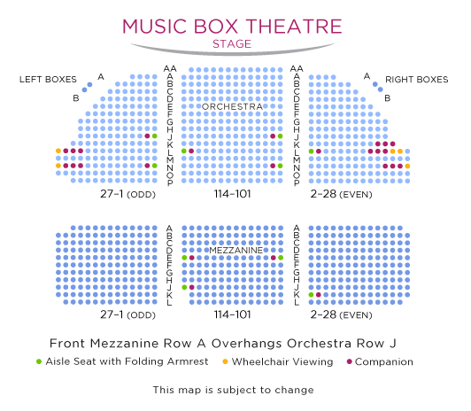 music box seating chart